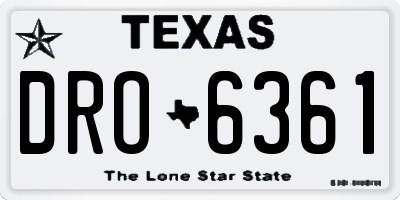 TX license plate DRO6361