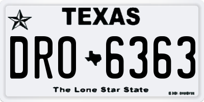 TX license plate DRO6363