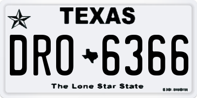 TX license plate DRO6366