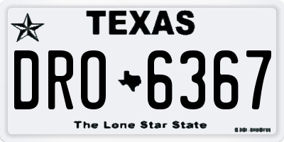 TX license plate DRO6367