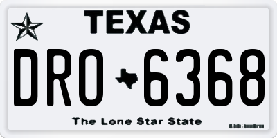 TX license plate DRO6368