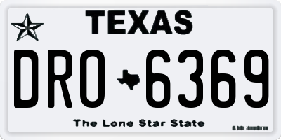 TX license plate DRO6369