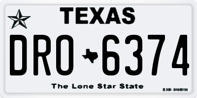 TX license plate DRO6374
