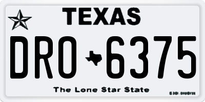 TX license plate DRO6375