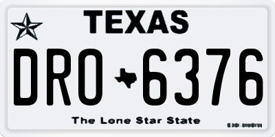 TX license plate DRO6376