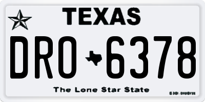 TX license plate DRO6378
