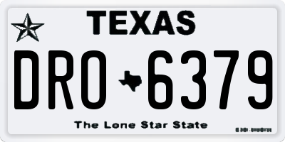 TX license plate DRO6379