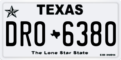 TX license plate DRO6380