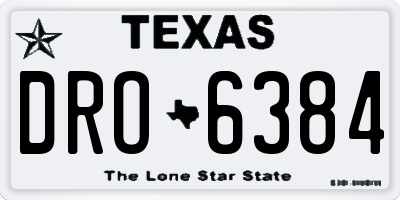 TX license plate DRO6384