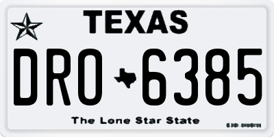 TX license plate DRO6385