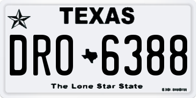 TX license plate DRO6388