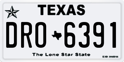 TX license plate DRO6391