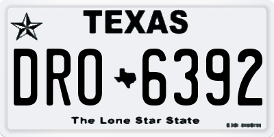 TX license plate DRO6392