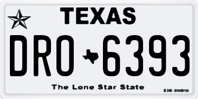 TX license plate DRO6393