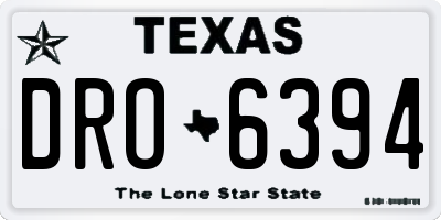 TX license plate DRO6394