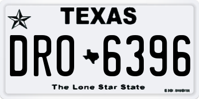 TX license plate DRO6396