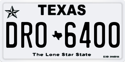 TX license plate DRO6400