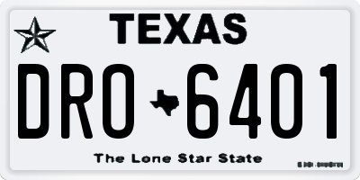 TX license plate DRO6401