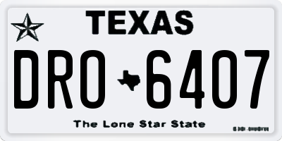 TX license plate DRO6407