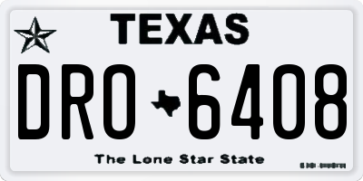 TX license plate DRO6408
