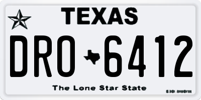 TX license plate DRO6412