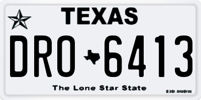 TX license plate DRO6413
