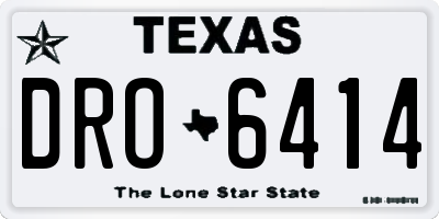 TX license plate DRO6414