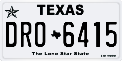TX license plate DRO6415