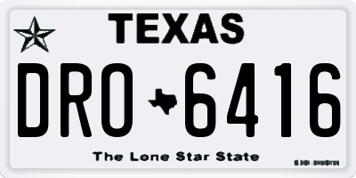 TX license plate DRO6416