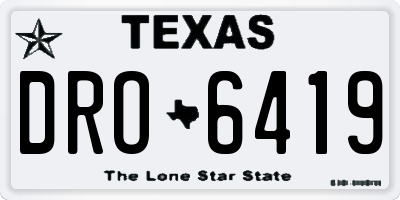 TX license plate DRO6419