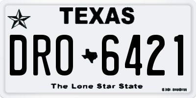 TX license plate DRO6421