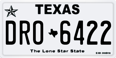 TX license plate DRO6422