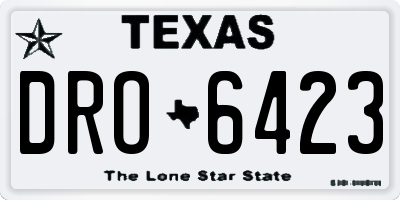 TX license plate DRO6423