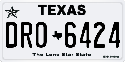 TX license plate DRO6424