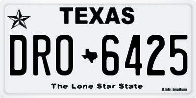 TX license plate DRO6425