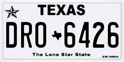 TX license plate DRO6426