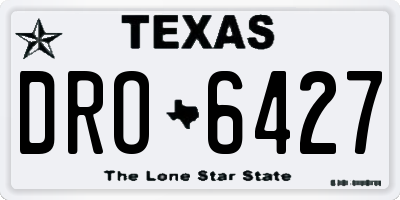 TX license plate DRO6427