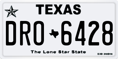 TX license plate DRO6428