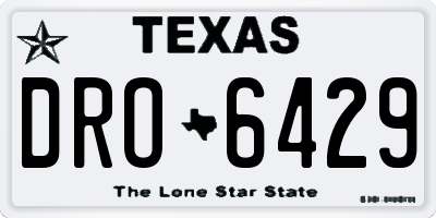 TX license plate DRO6429