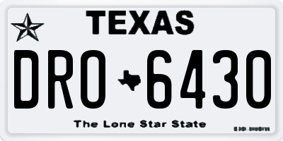 TX license plate DRO6430