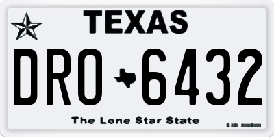 TX license plate DRO6432