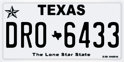 TX license plate DRO6433