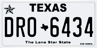 TX license plate DRO6434