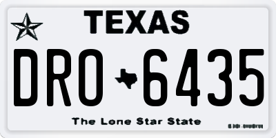 TX license plate DRO6435