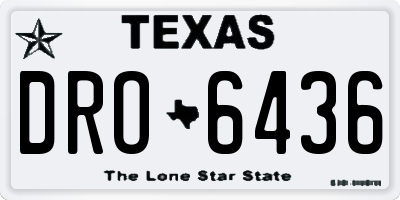 TX license plate DRO6436