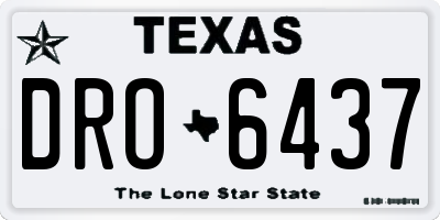TX license plate DRO6437