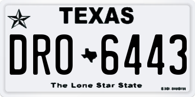 TX license plate DRO6443