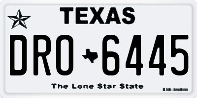 TX license plate DRO6445