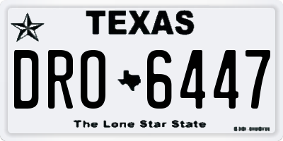TX license plate DRO6447