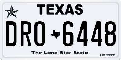 TX license plate DRO6448